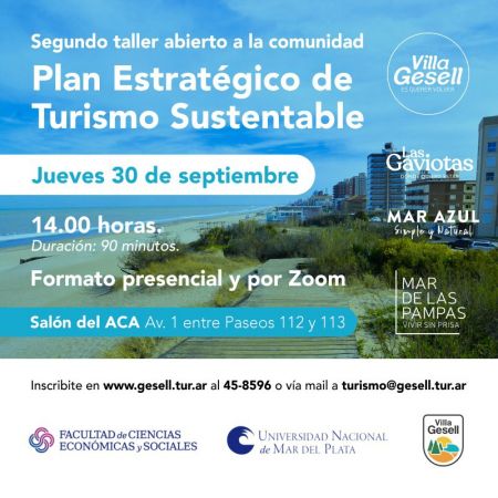 Continúan los talleres presenciales abiertos a la comunidad en el marco del Plan Estratégico de Turismo Sustentable de Villa Gesell.