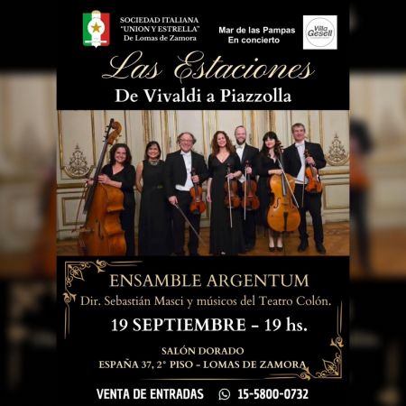 Gira provincial: La Fundaci&oacute;n Mar de las Pampas Conciertos presenta "Las Estaciones" de Vivaldi y Piazzolla en Lomas de Zamora